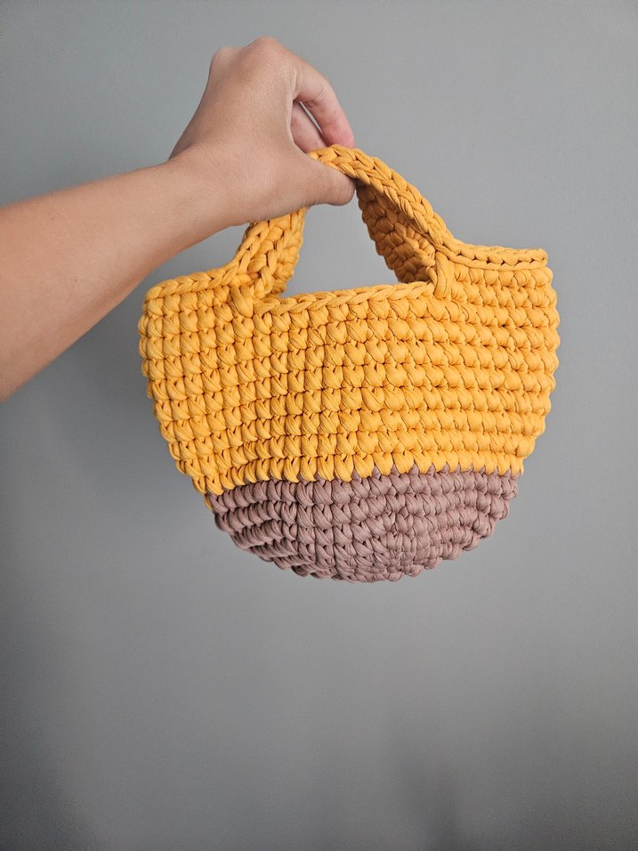 Sarı Örgü Kadın Çanta - Görsel 2