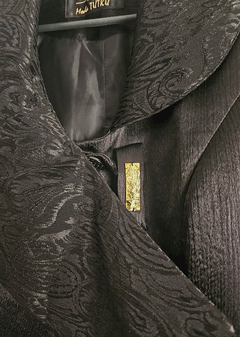 m Beden siyah Renk Siyah Fularlı Kadın Blazer Ceket
