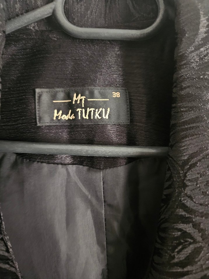 Siyah Fularlı Kadın Blazer Ceket - Görsel 5