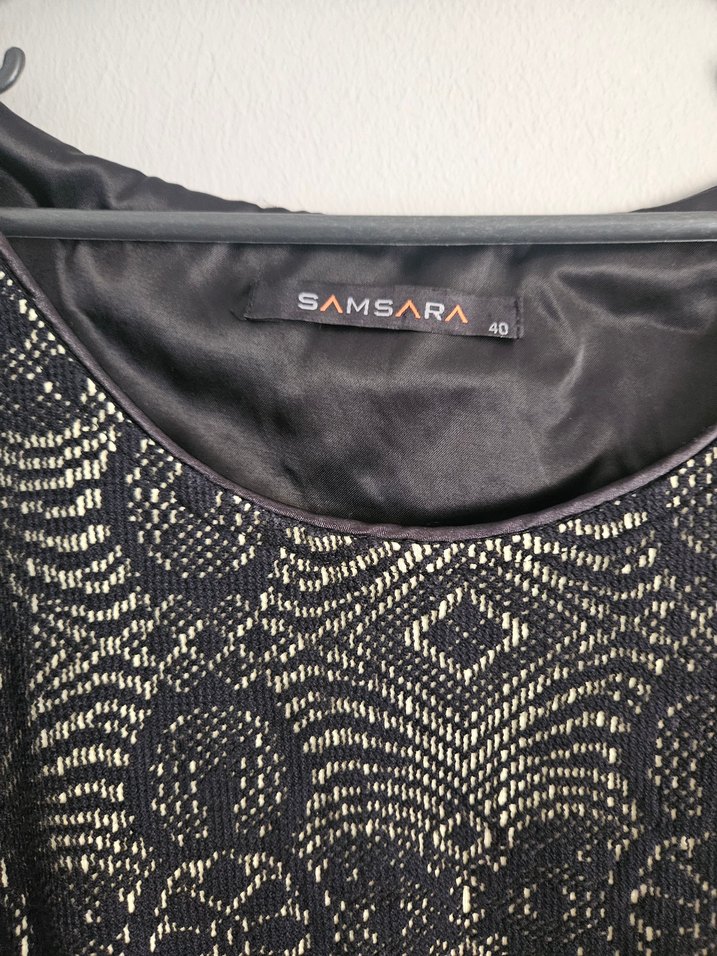 Dantel Detaylı Siyah Sarı Elbise - Görsel 3