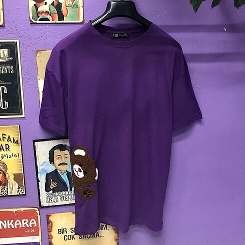 Pandalı oversize unisex tişört