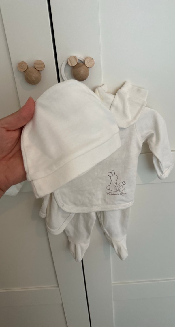 Bebek Beyaz organik Pamuklu hastane çıkışı - Görsel 2