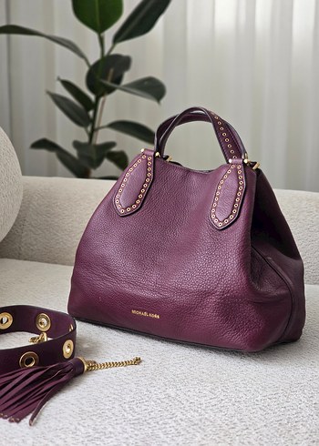 Michael Kors Mor Deri Omuz Cantasi