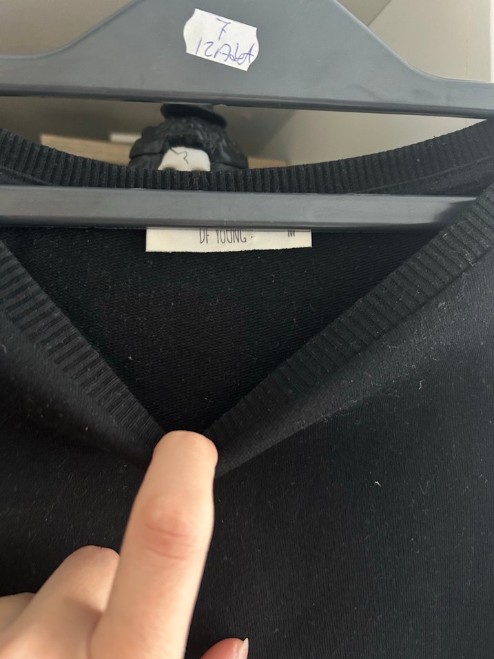 Düğmeli Siyah Kadın Sweatshirt - Görsel 3