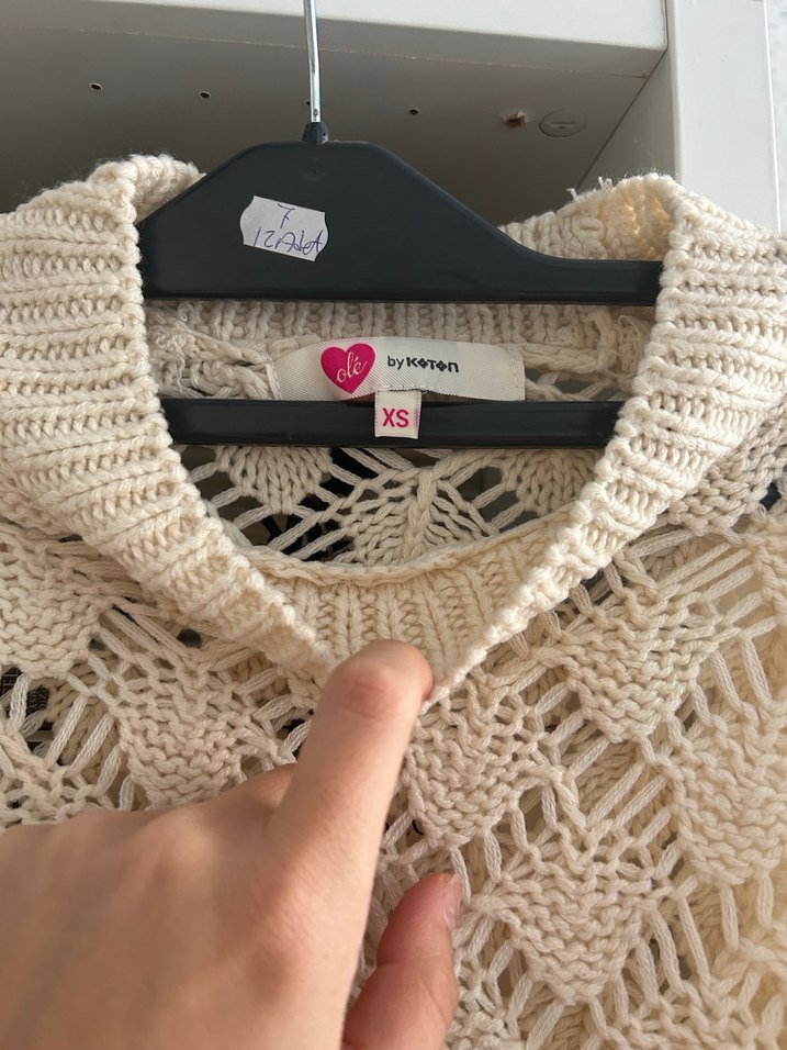 Bej Örgü Bohem Kadın Kazak - Görsel 2