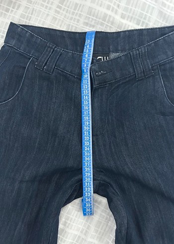 Kadın Lacivert Midi Bol Kesim Kot Pantolon - Görsel 5