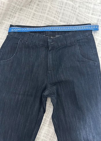 Kadın Lacivert Midi Bol Kesim Kot Pantolon - Görsel 4