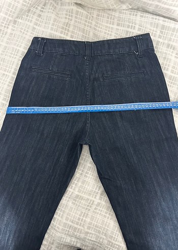 Kadın Lacivert Midi Bol Kesim Kot Pantolon - Görsel 6