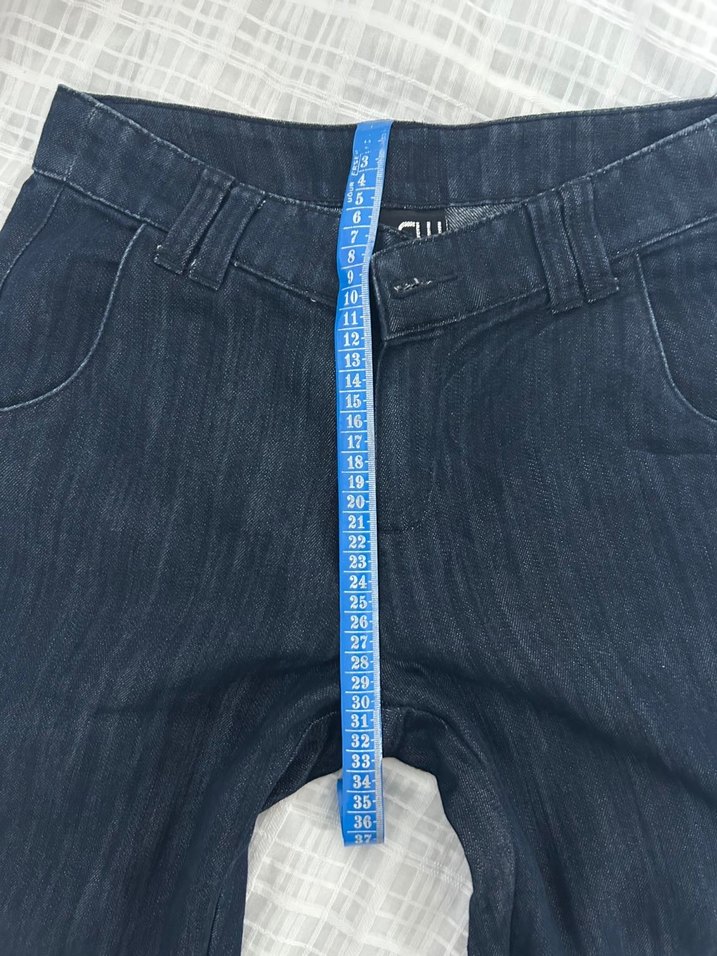 Kadın Lacivert Midi Bol Kesim Kot Pantolon - Görsel 5