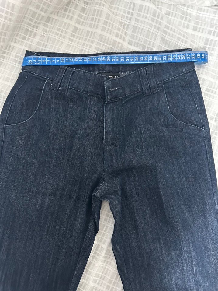 Kadın Lacivert Midi Bol Kesim Kot Pantolon - Görsel 4