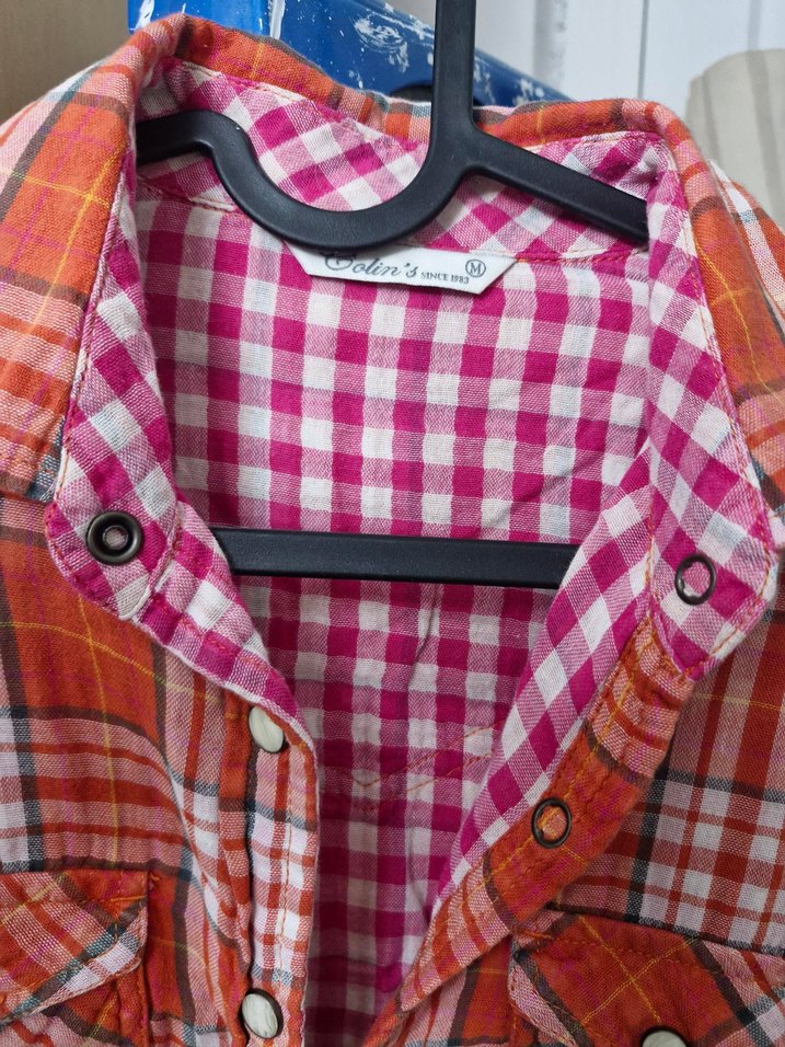 Düğmeli Çok Renkli Ekoseli Kadın Gömlek - Görsel 2