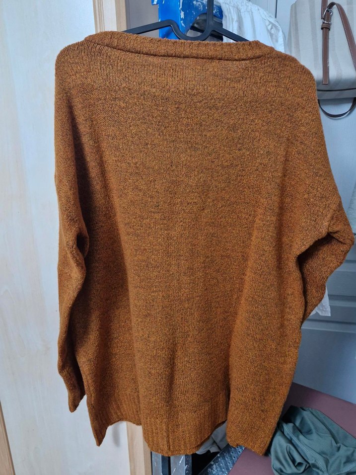 Kahverengi Kadın Örgü Kazak - Görsel 3