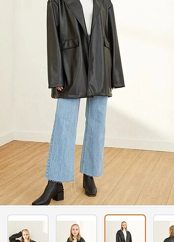 Zara Ceylan otantik oversize deri ceket