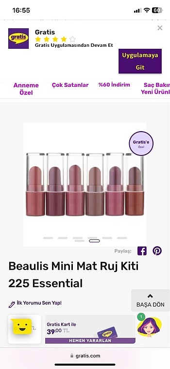 Beaulis mini matte lipstick kit