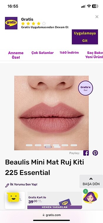 Diğer Beaulis mini matte lipstick kit
