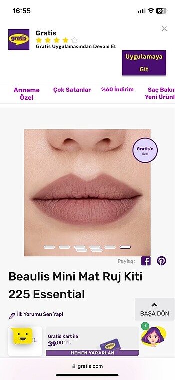  Beden Beaulis mini matte lipstick kit
