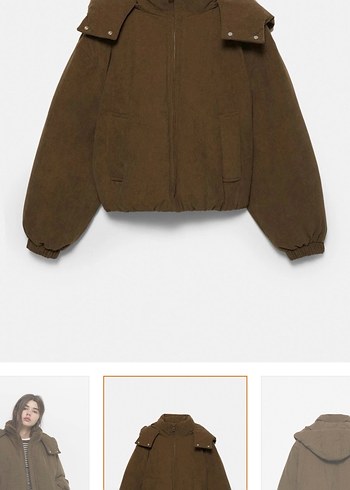 Pull bear hiç giyilmemiş kahverengi mont s beden - Görsel 3