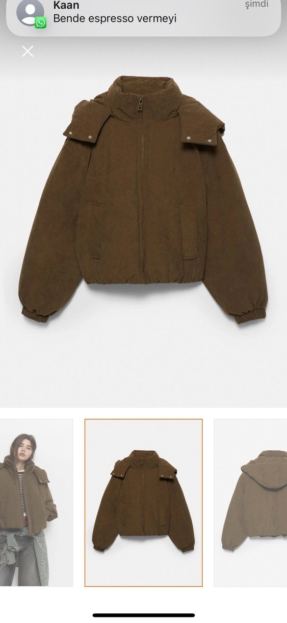 Pull bear hiç giyilmemiş kahverengi mont s beden - Görsel 3