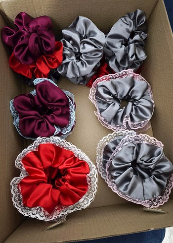 Çok Renkli Saten Fırfırlı Saç Tokası - Görsel 2