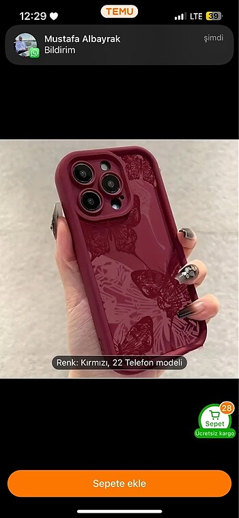 Bordo mat iphone 14 plus telefon kılıfı