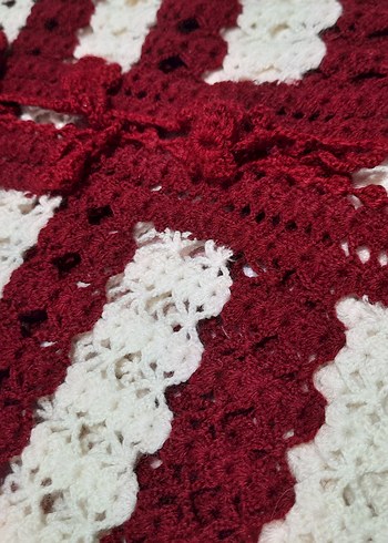 Bordo Beyaz Nakışlı cocuk yelegi - Görsel 2