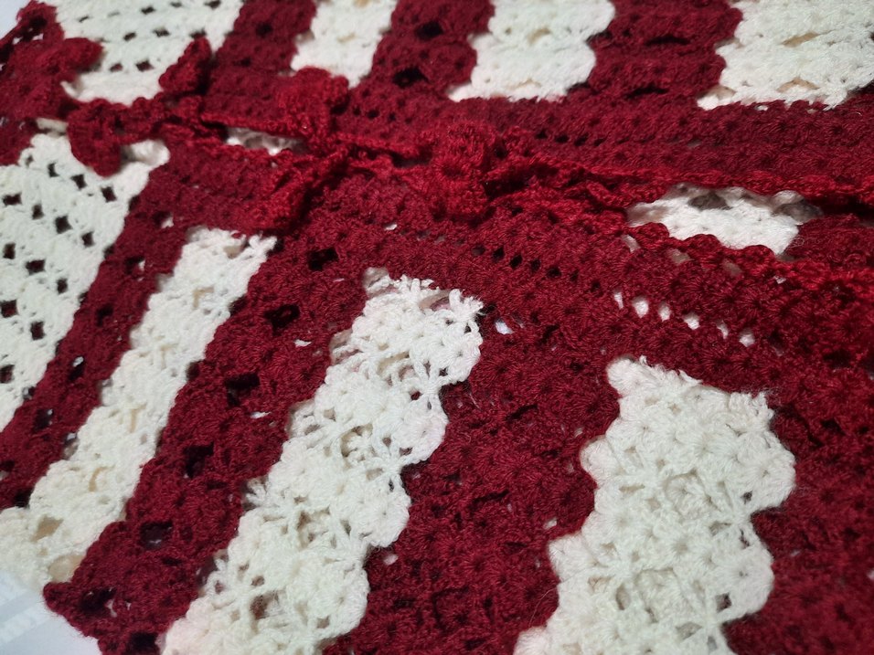 Bordo Beyaz Nakışlı cocuk yelegi - Görsel 2