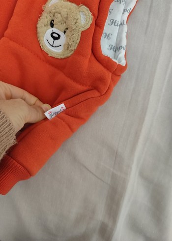 Kürklü Kapüşonlu Erkek Çocuk Kırmızı Yelek - Görsel 5