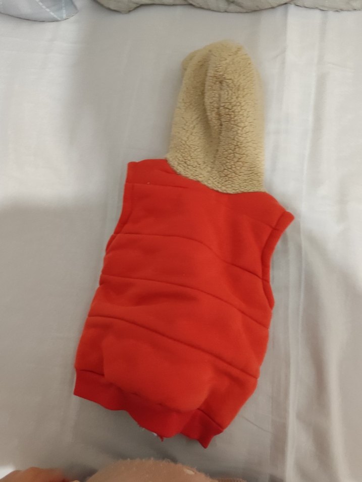 Kürklü Kapüşonlu Erkek Çocuk Kırmızı Yelek - Görsel 3