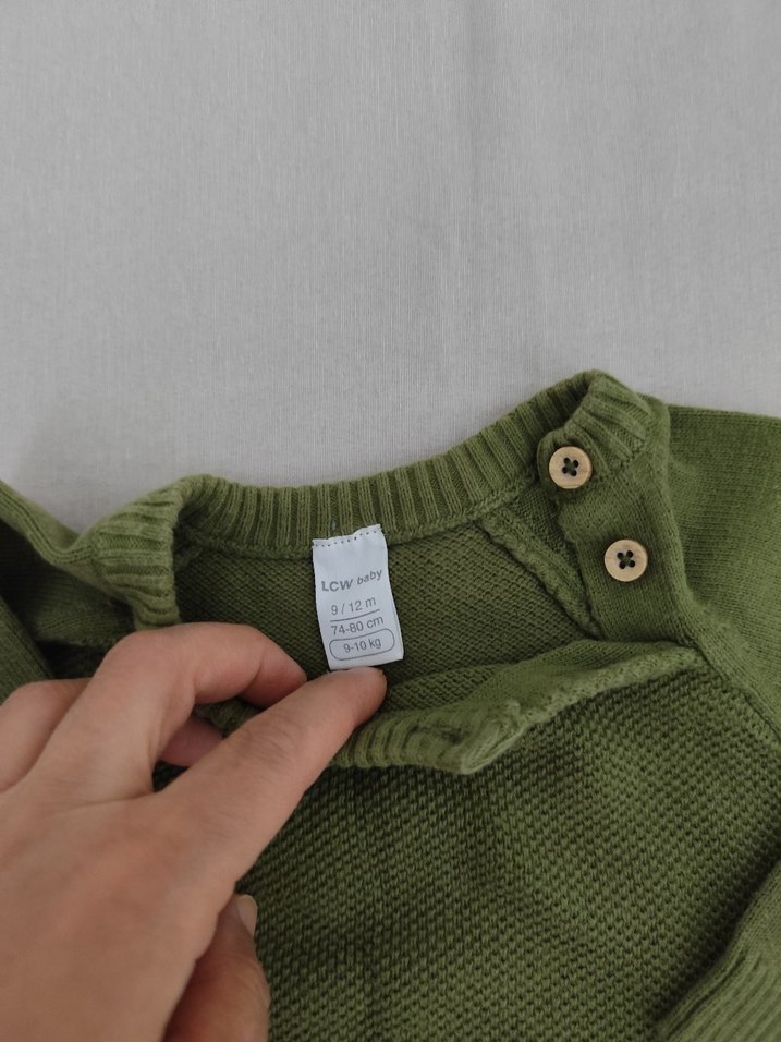 Erkek Çocuk Yeşil Triko Kazak - Görsel 3