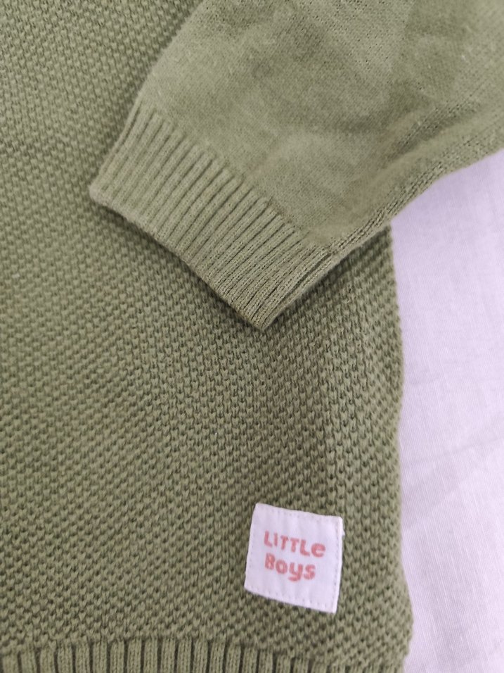 Erkek Çocuk Yeşil Triko Kazak - Görsel 2