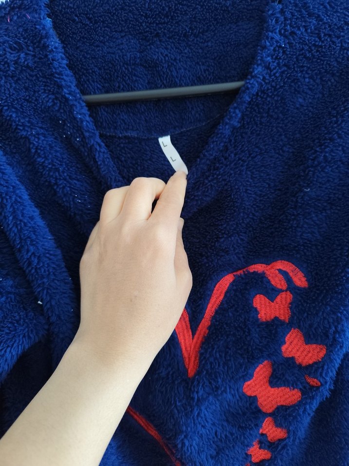 Mavi Kalp Baskılı Kadın Triko Sweatshirt - Görsel 4