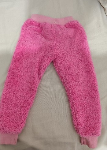 Kız Çocuk Pembe Peluş Eşofman Altı - Görsel 2
