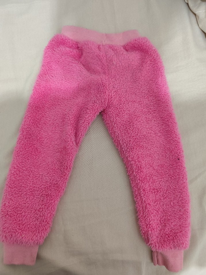 Kız Çocuk Pembe Peluş Eşofman Altı - Görsel 2