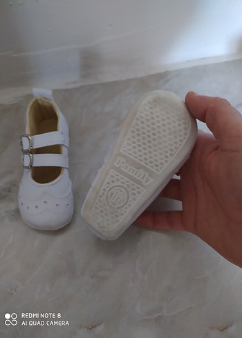 Kız Çocuk Beyaz Tokalı Babet Ayakkabı - Görsel 3