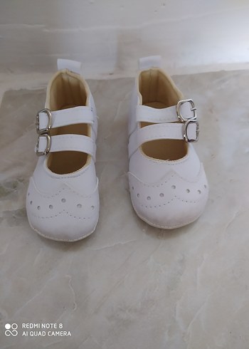 Kız Çocuk Beyaz Tokalı Babet Ayakkabı - Görsel 4