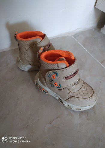 Kız Çocuk Bej Yılan Desenli Cırtlı Spor Ayakkabı - Görsel 2