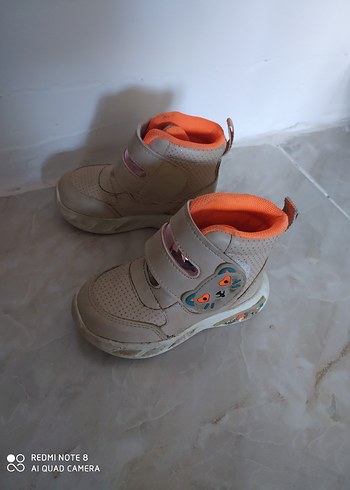 Kız Çocuk Bej Yılan Desenli Cırtlı Spor Ayakkabı - Görsel 5