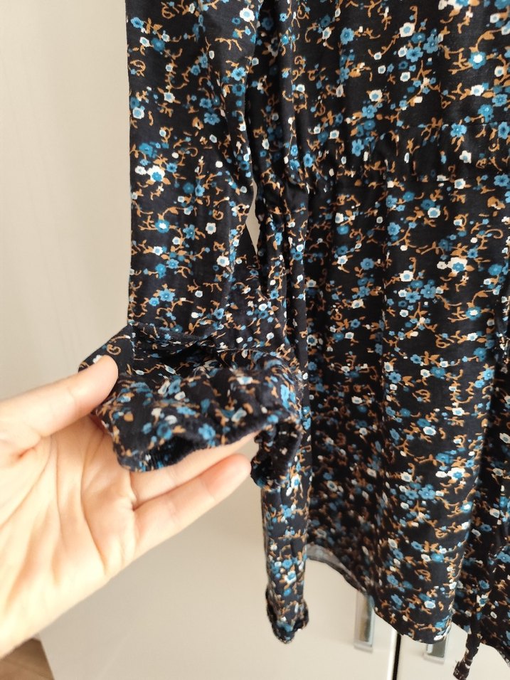 Çiçek Desenli Uzun Kollu Hamile Bluzu - Görsel 3