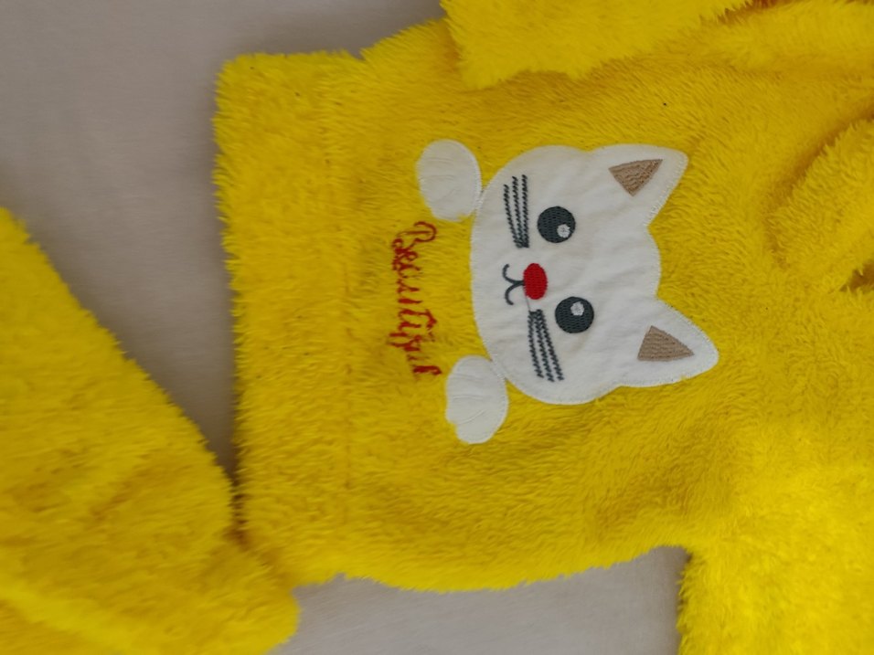 Sarı Kürklü Nakışlı Kedi Kıyafeti - Görsel 3