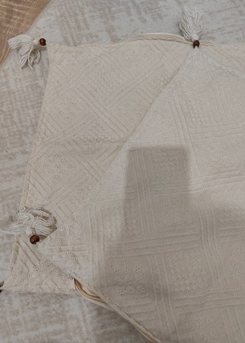 Nakışlı Bohem Beyaz Kırlent Kılıfı - Görsel 2