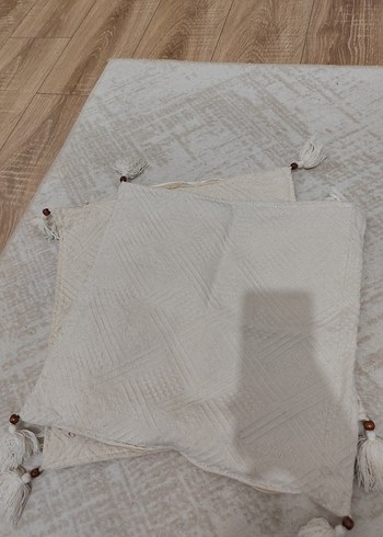 Nakışlı Bohem Beyaz Kırlent Kılıfı - Görsel 8