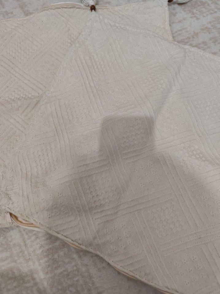 Nakışlı Bohem Beyaz Kırlent Kılıfı - Görsel 3