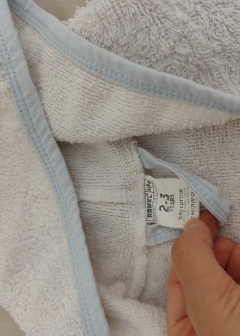 Nakışlı Erkek Çocuk Bornozu Beyaz - Görsel 7