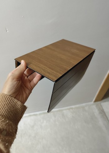 Katlanabilir Yan Sehpa - Kahverengi - Görsel 6