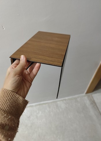 Katlanabilir Yan Sehpa - Kahverengi - Görsel 2