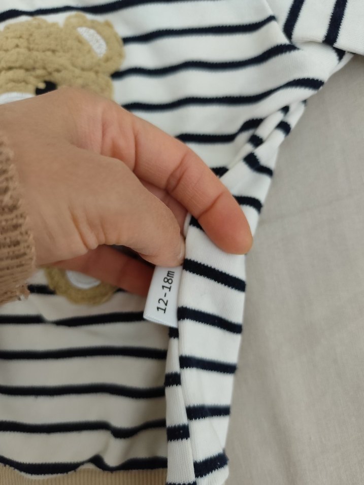 Uzun Kollu Erkek Çocuk Ayıcık Baskılı Sweatshirt - Görsel 4