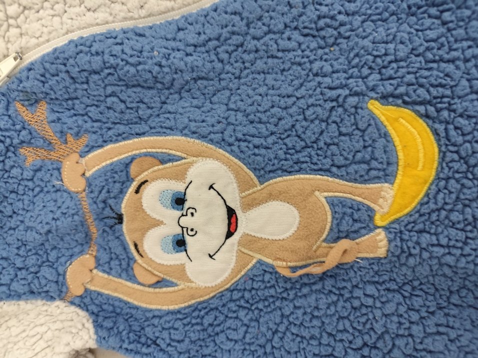 Mavi Baskılı Kürklü Bebek Tulumu - Görsel 3