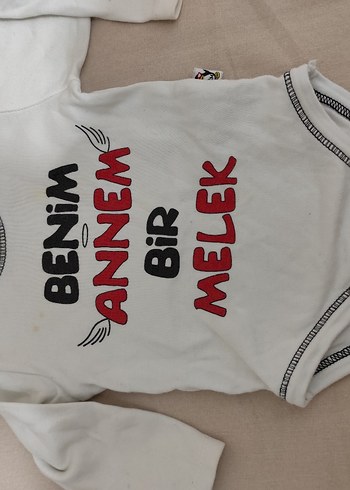 Uzun Kollu, Baskılı Beyaz Bebek Body - Görsel 2