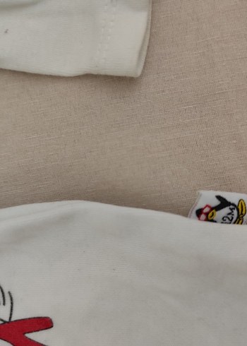 Uzun Kollu, Baskılı Beyaz Bebek Body - Görsel 3