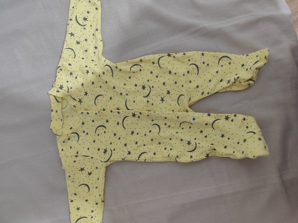 Uzun Kollu Sarı Desenli Bebek Tulum - Görsel 2